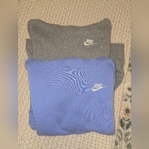 Nike Heather Gray and Blue Sweatshirts